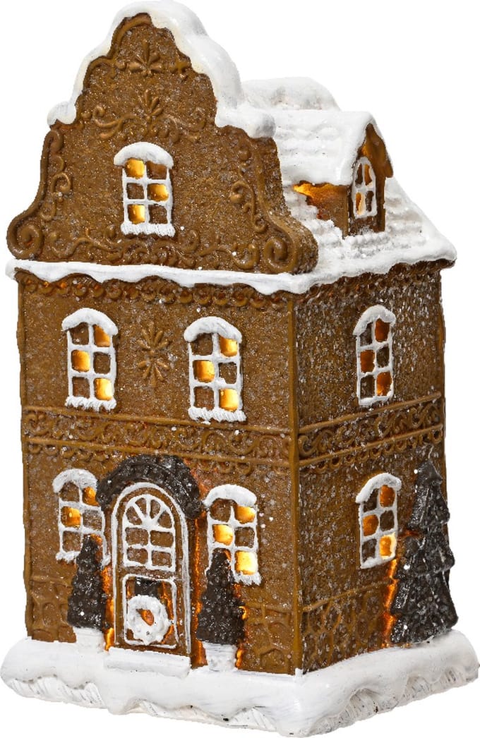 Kersthuis met LED Verlichting - 20,5 cm | Kerstdecoratie