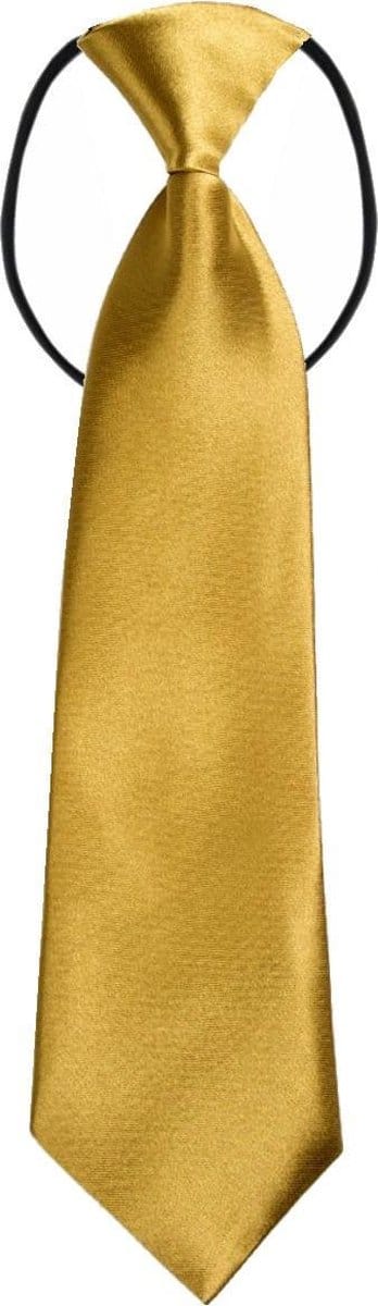 Fako Fashion - Kinderstropdas - Kinder Stropdas - Jongens Stropdas - Das - Effen - Elastiek - Goud