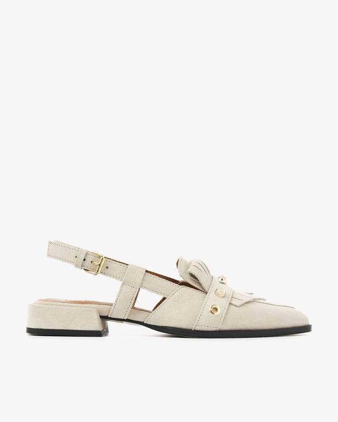 VIA VAI Jazz Tammi Slingbacks dames - Suède - Beige - Maat 41