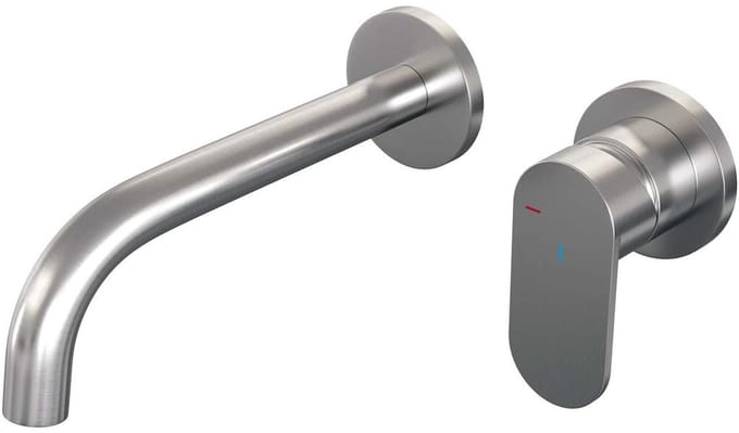 Brauer Brushed Edition Inbouw Wastafelmengkraan met Gebogen Uitloop en Rozetten Model C1 RVS Geborsteld PVD