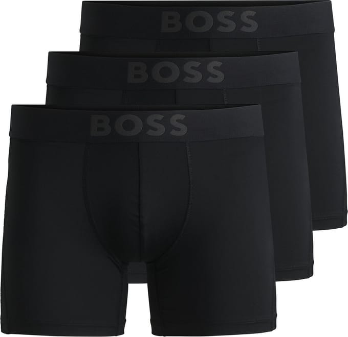 Hugo Boss heren BOSS active microfiber 3P long boxers zwart