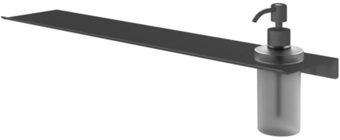 Hotbath &More Shelves - Zeepdispenser - Gematteerd Glas - Voor Planchet - Geborsteld Zwart