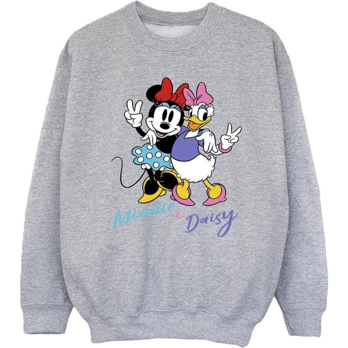 Disney Meisjes Minnie Mouse en Daisy Sweatshirt (Sportgrijs)