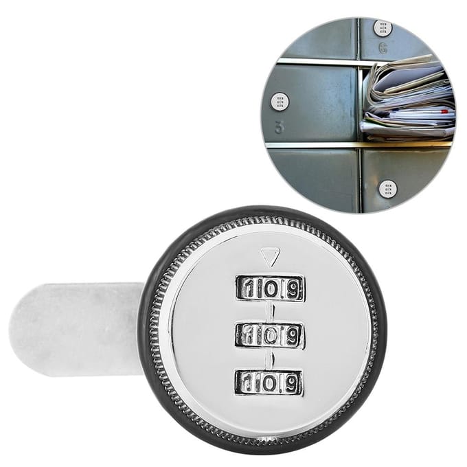 Alliage de Zinc Combinaison à Code 3 Chiffres Cam Coded Lock Mot de Passe Armoires Tiroirs Serrure Mécanique white