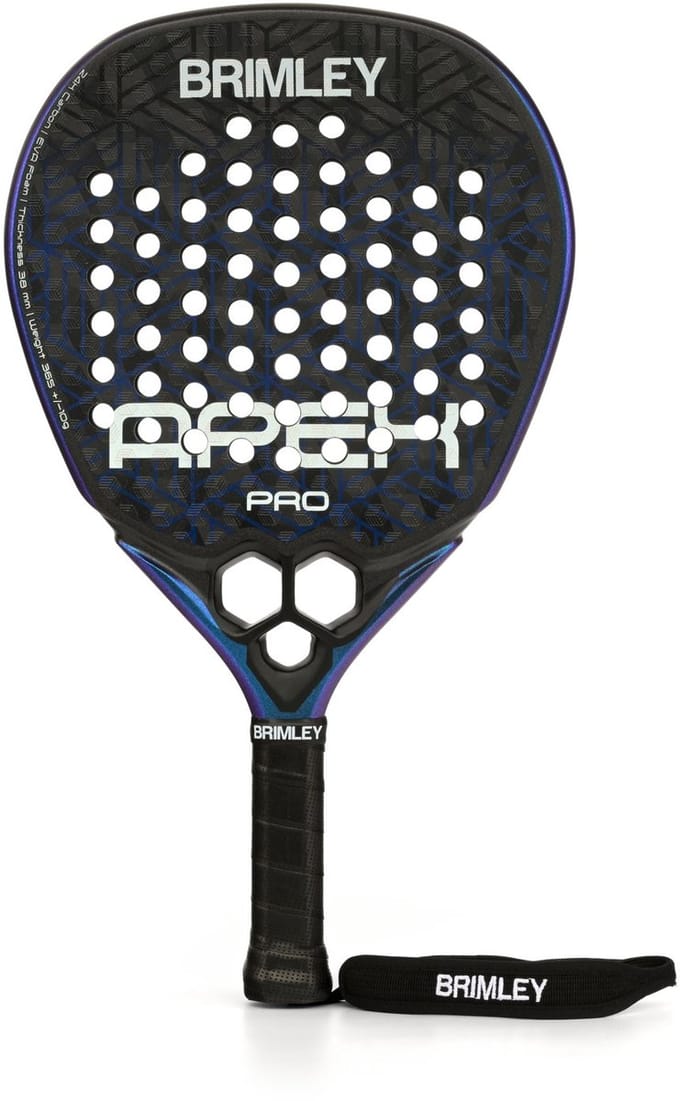 Brimley APEX PRO Padel racket - 24K Carbon - Sandcoated blad & 3D structuur - Diamantvormig - Inclusief draagtas
