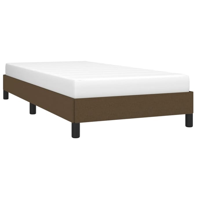 vidaXL - Bedframe - zonder - matras - 90x200 - cm - stof - donkerbruin