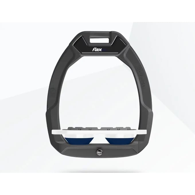 Veiligheidstijgers voor paardrijden Plat Grip Antraciet/Wit/Marine Flex-On Safe-On