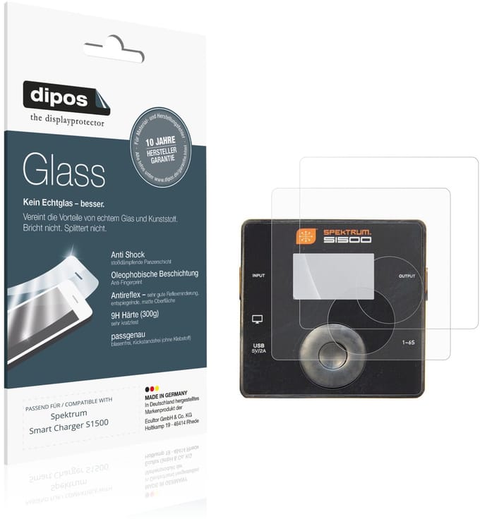 dipos – 2x Matte Pantserfolie geschikt voor Spektrum Smart Charger S1500 | 9H Screenprotector