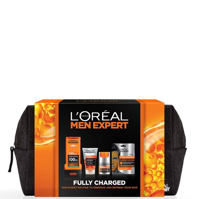 L'Oreal Paris Men Expert Fully Charged Washbag 4-delige geschenkset voor hem