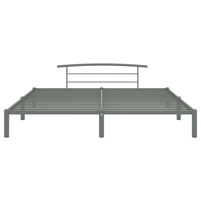 vidaXL - Bedframe - metaal - grijs - 200x200 - cm