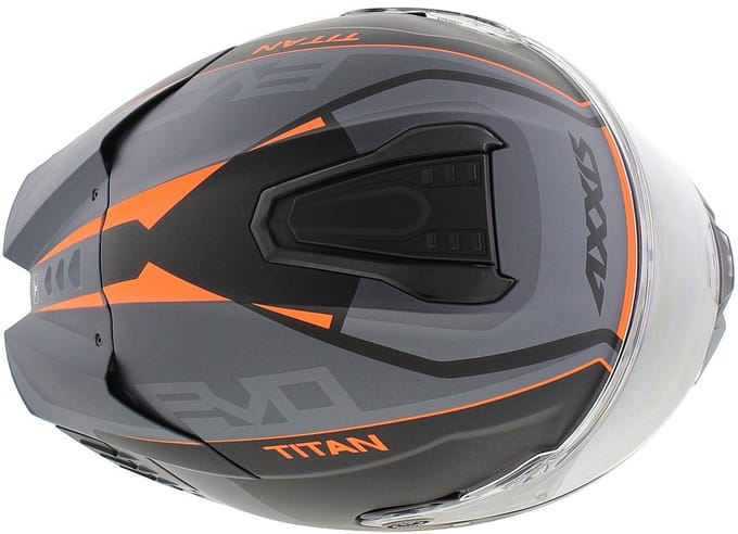 Axxis Hawk SV Evo Integraal helm Titan B4 mat zwart oranje grijs