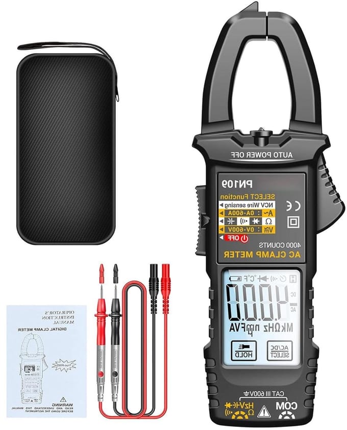 Tang Multimeter - Digitale Tester - Elektrisch Testen - Verlicht LCD Scherm - 4000 Counts - Zwart