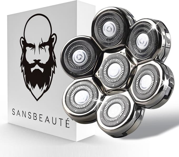 Sansbeauté® Scheerkop - Scheerhoofd - Vervangbaar - 7 bladen - JK-1360 & LK-8820/30 - Geschikt Voor Sansbeauté® SkullSharp PRO & SkullSharp V1 / V2