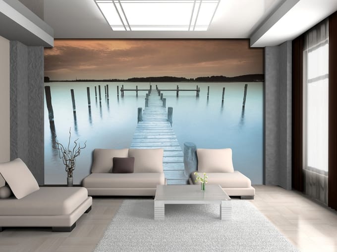 Nature Water Lake Jetty Photo Wallcovering