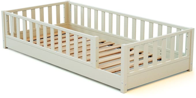 JURABABY - SONHO Kinderbed Vloerbed - 90x190 - Parelwit