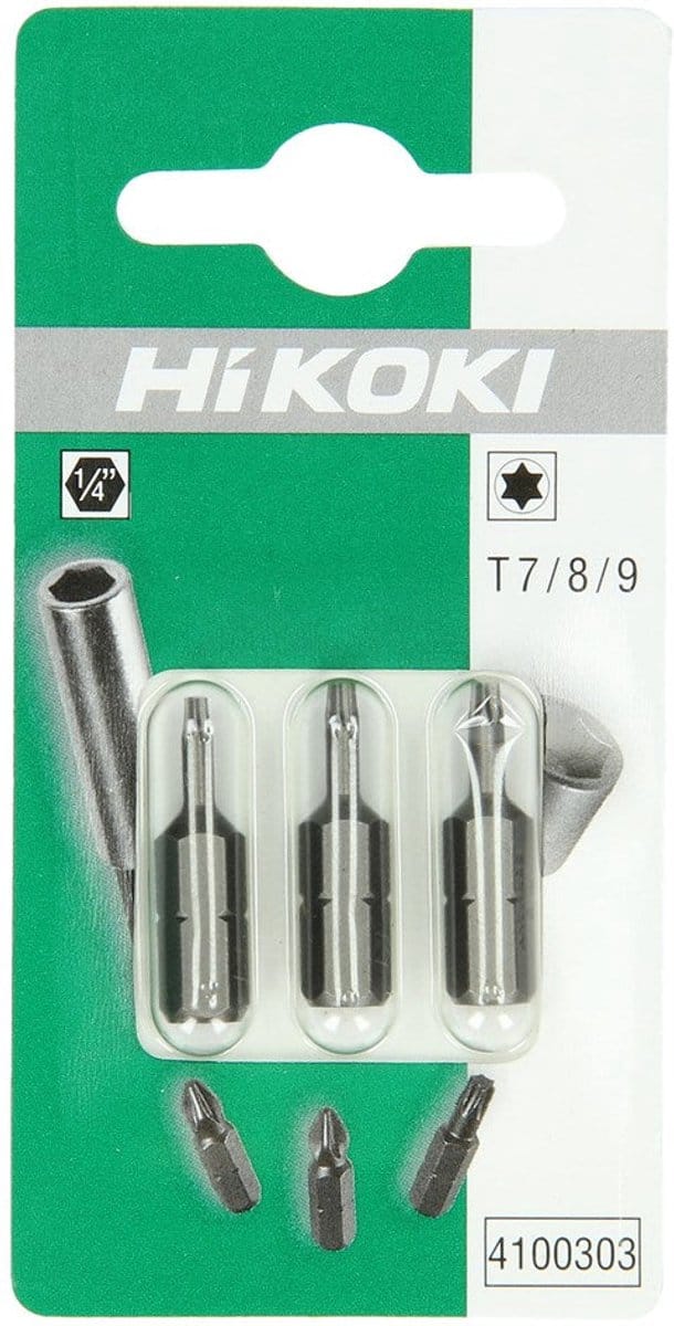 Torx Bitset T7/T8/T9 1/4" 25mm (3-delig)