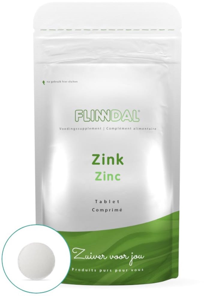 Flinndal Zink Tabletten - Voor het Herstellen van de Huid en Weerstand - 30 Tabletten