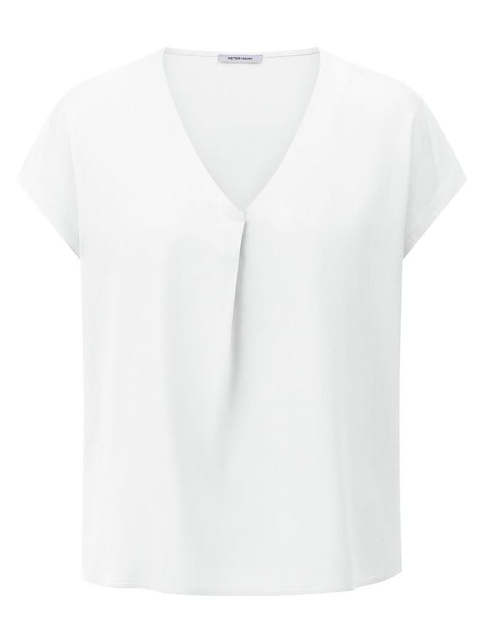Blouse een V-hals Van Peter Hahn wit
