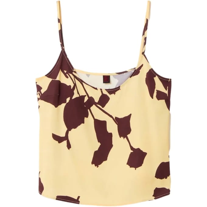 Viskose tanktop met bladerenpatroon vrouw Stefanel