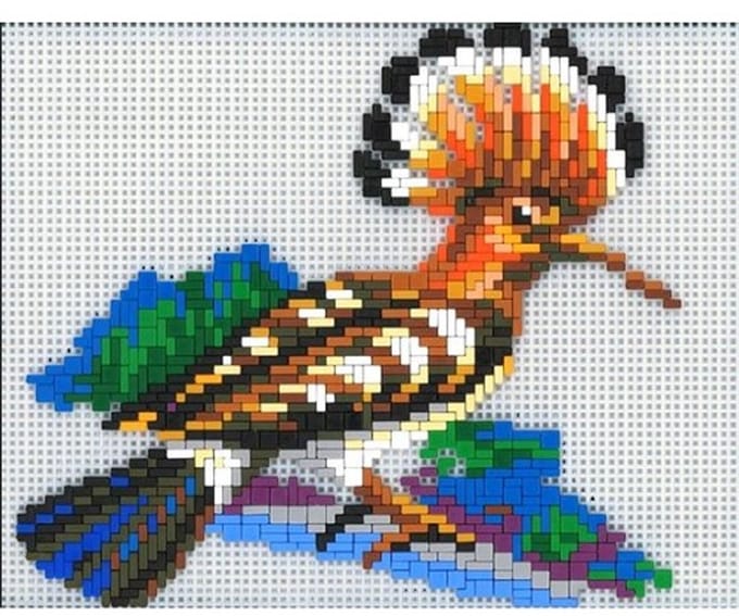 Stickit Weidehop vogel, ca. 1.500 steentjes