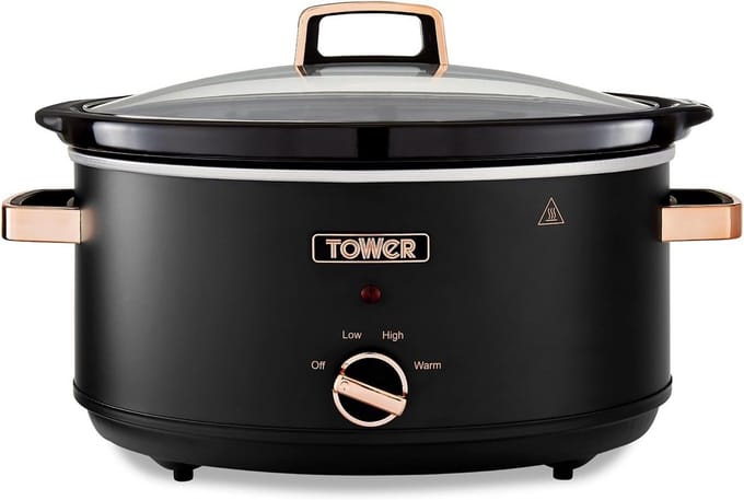 Langzame Kookpan 6,5 Liter met 3 Warmte-instellingen en Cool Touch Handgrepen