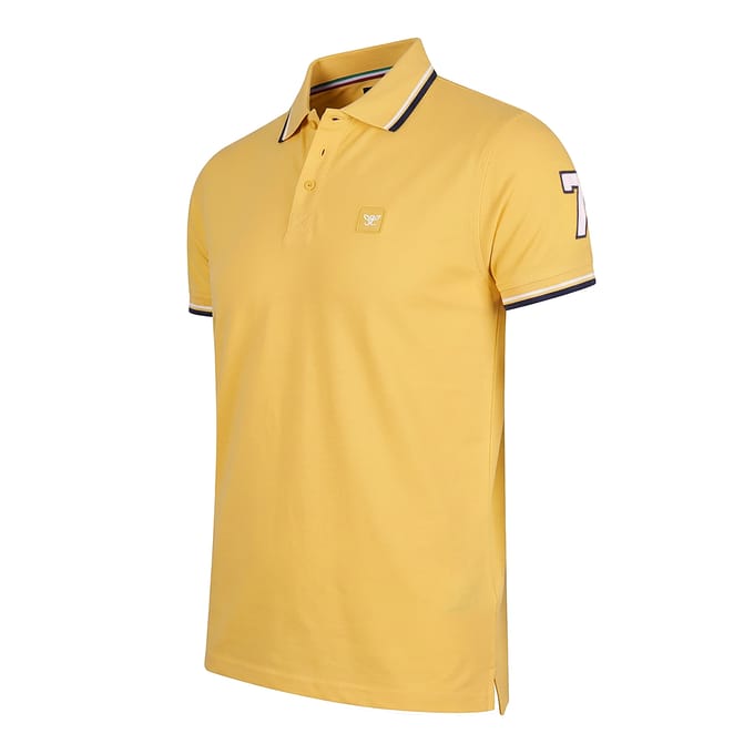 Cappuccino Italia - Heren Polo SS Applique Pique - Geel - Maat M