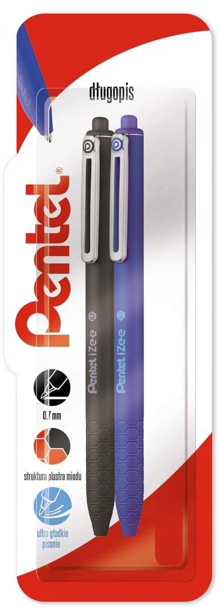 Pentel BX467 0.7mm Balpennen Zwart & Blauw (2 stuks)