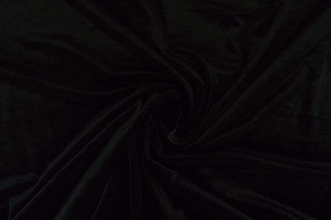 35 meter stretch fluweel - Zwart - 93% polyester - 7% elastaan