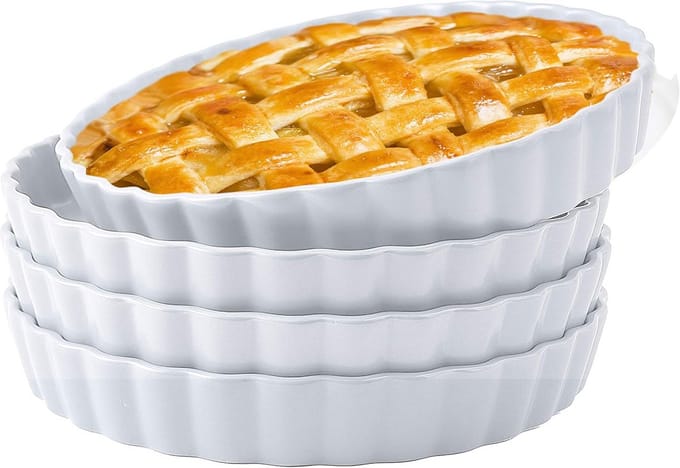 Ovenvaste Bakvormen Set van 4 Matte Keramische Ronde Anrichtingen 25 cm