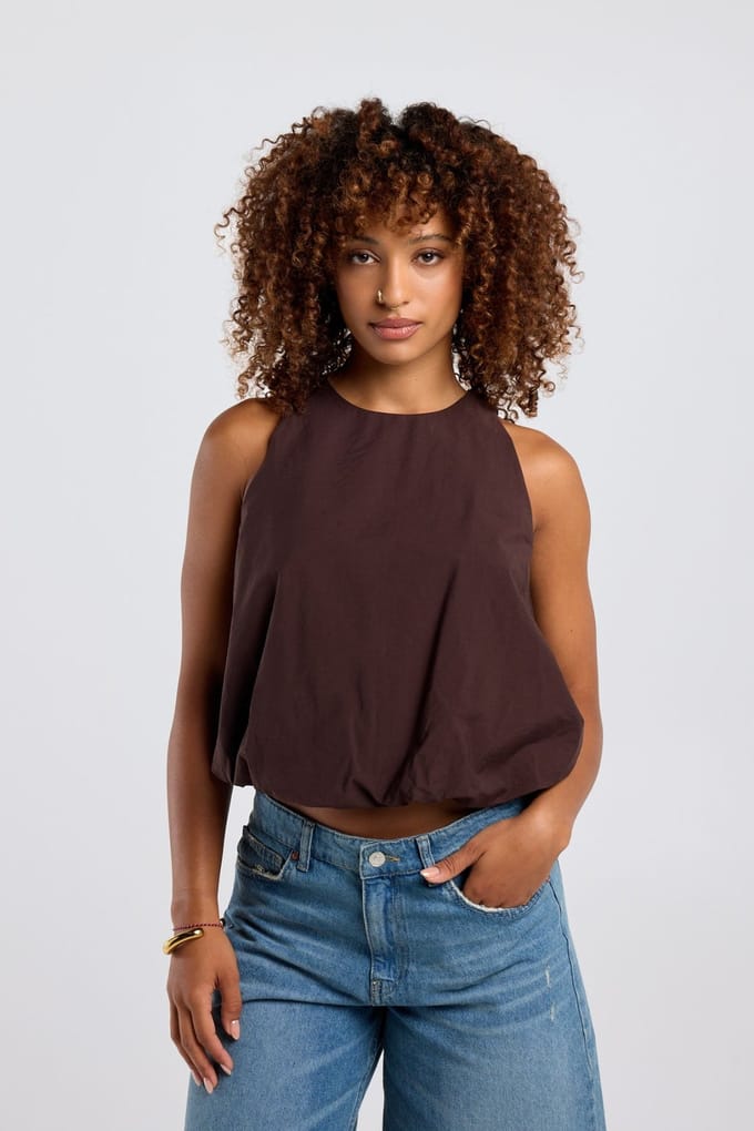 America Today Ivette Dark Brown Maat: S | Blouses Outlet | Dames | Bruin