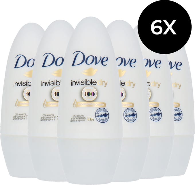 Dove Deodorant roller Invisible Dry 6 x 50 ml
