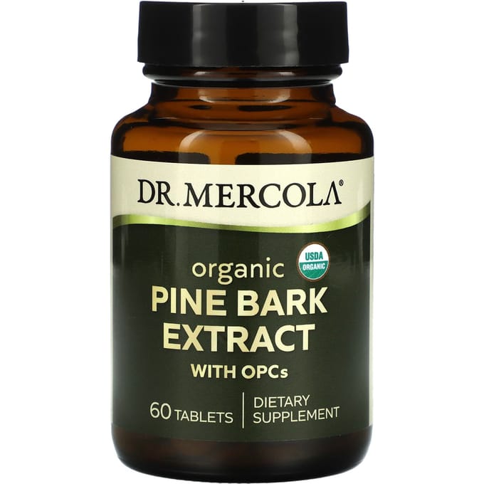 Dr. Mercola, Extrait d'écorce de pin biologique avec OPC, 60 comprimés