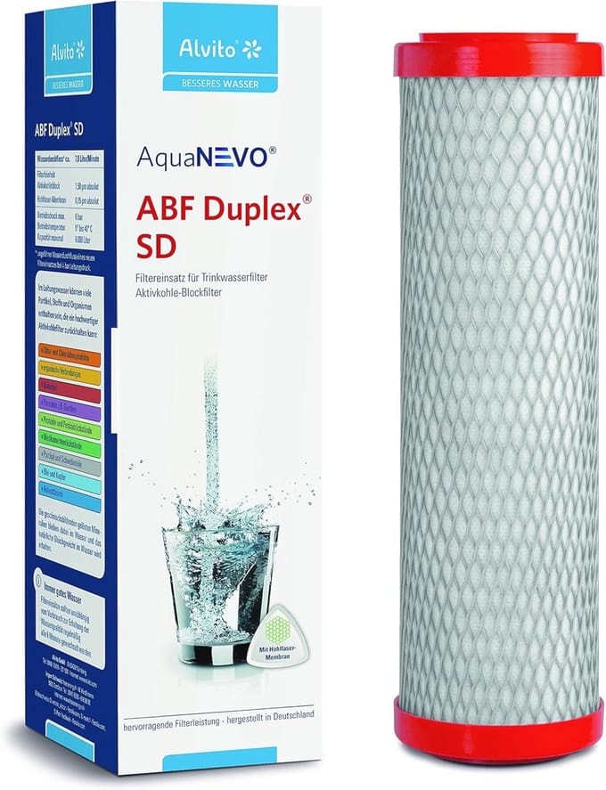 Duplex SD Waterfilter voor Waterwervelaars - Actieve Koolblokfilter