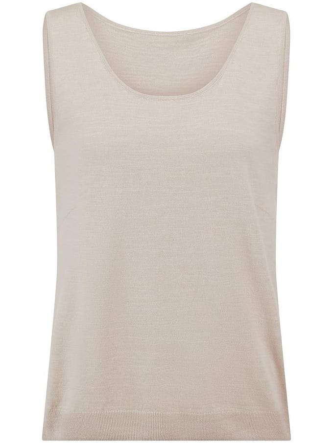 Tricottop ronde hals Van Peter Hahn beige