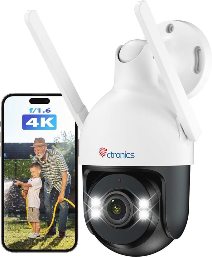 4K 8MP Buiten camera met AI Technologie en Dubbelband Wi-Fi voor Beveiliging