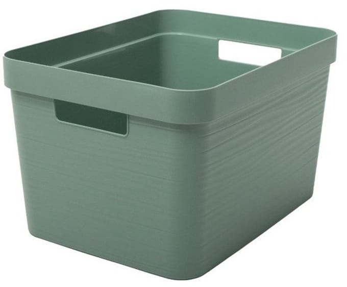 Eda kunststof STONE DECOR opbergkrat - 18 L groen