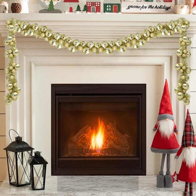 vidaXL - Kerstbal - Guirlande - LED's - Goud - 186 - cm - Polystyreen
