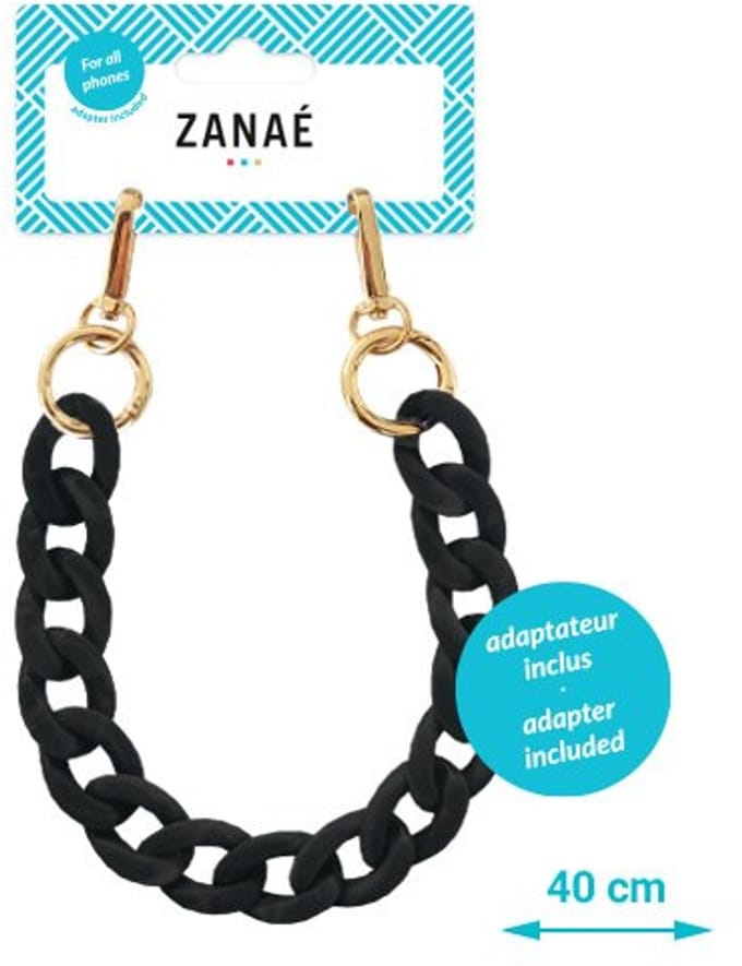 Zanae - Telefoonketting polsbandjes Mate carbone smart (grote schakels) S - 40 cm