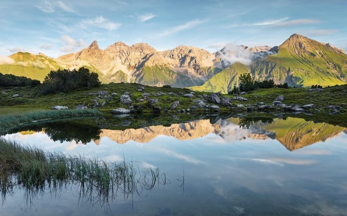 Fotobehang Allgäu Spiegel - Meerkleurig - 2,80m X 450cm