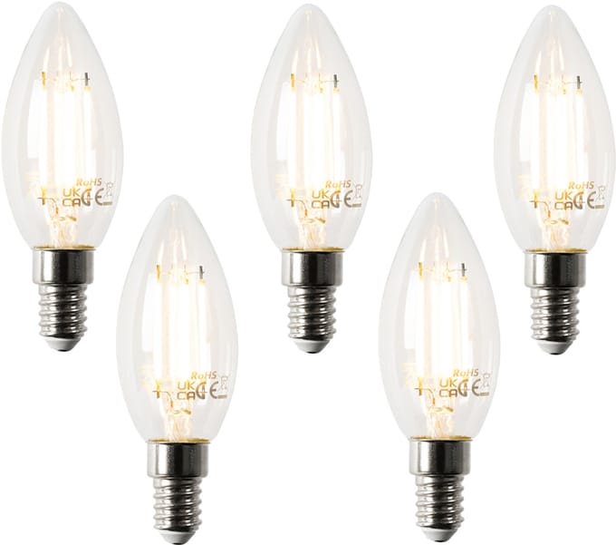 LUEDD Set van 5 Smart E14 LED lampen B35 4,5W 470 lm 2700K