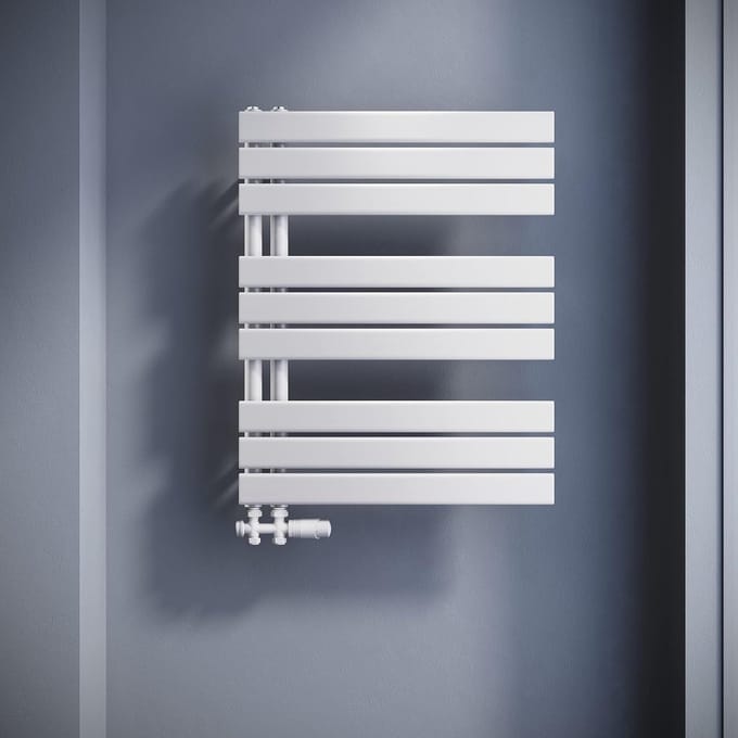 Platte Badradiator Wit Handdoekdroger 762x600 mm met Zijaansluiting
