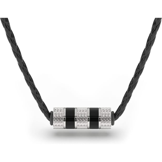 SERASAR Lederen Halsband Man [Solid] - Zilver 60cm - Premium Sieraden