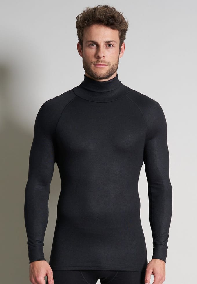 CECEBA Thermo Sport Unisex Ondershirt met col - Zwart