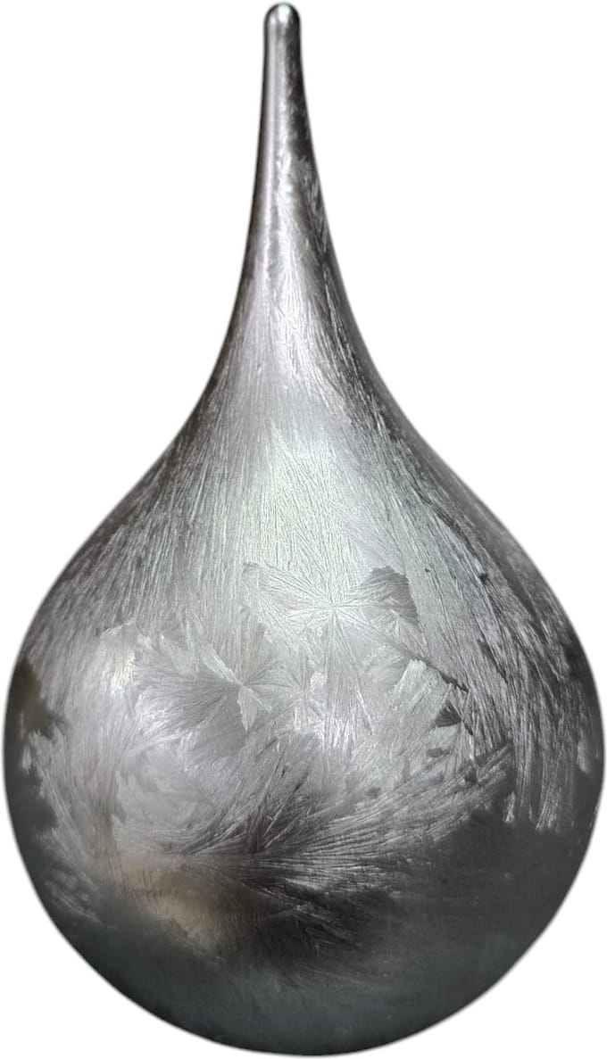 Mini Urn - Druppel - Glas - Zilver Frost - 200ml