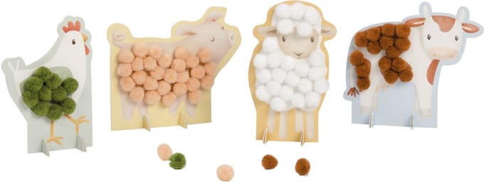 Little Dutch Knutselset Pompon Plakken - Little Farm