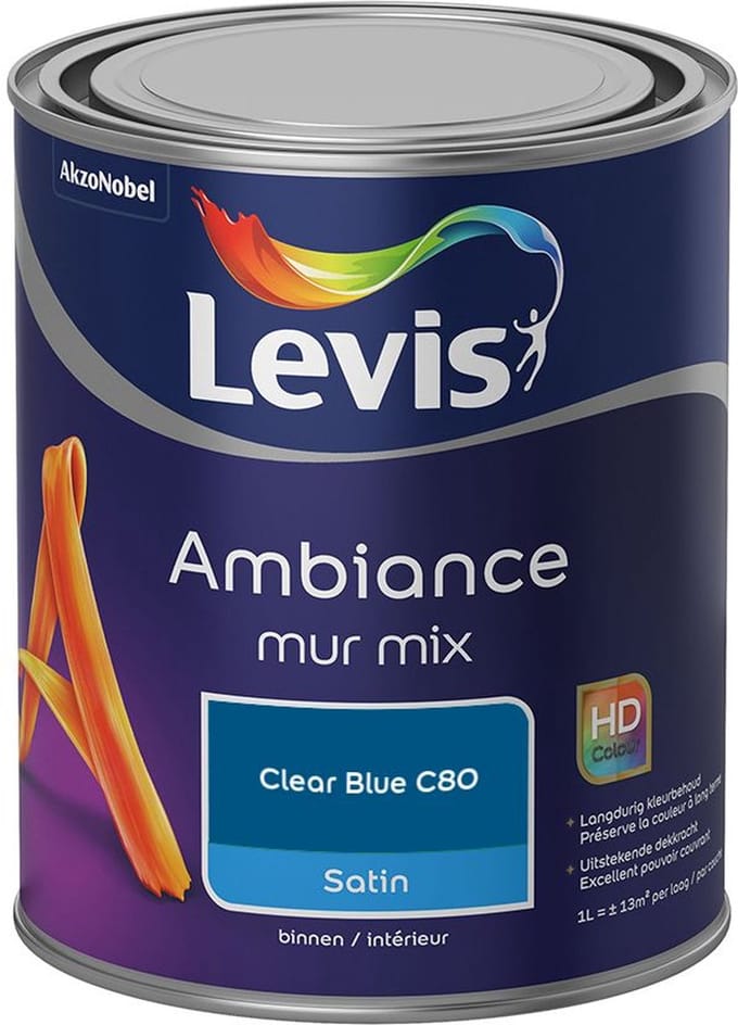 Levis - Ambiance Mur Satin Mix - Clear Blue C80 - Mengverf - 1 L