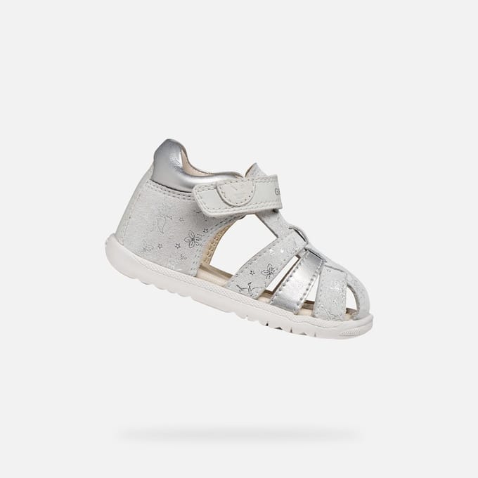 GEOX SANDAL MACCHIA DREUMES Sandalen - WIT/ZILVER