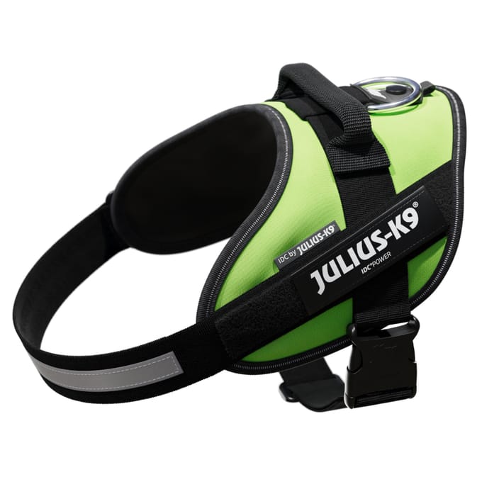 Julius-K9 IDC®-Powertuigje - Neon groen - Grootte M: borstomvang 58 - 76 cm