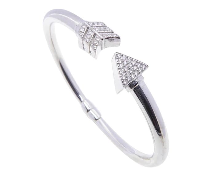 Zilveren zirkonia armband speer model