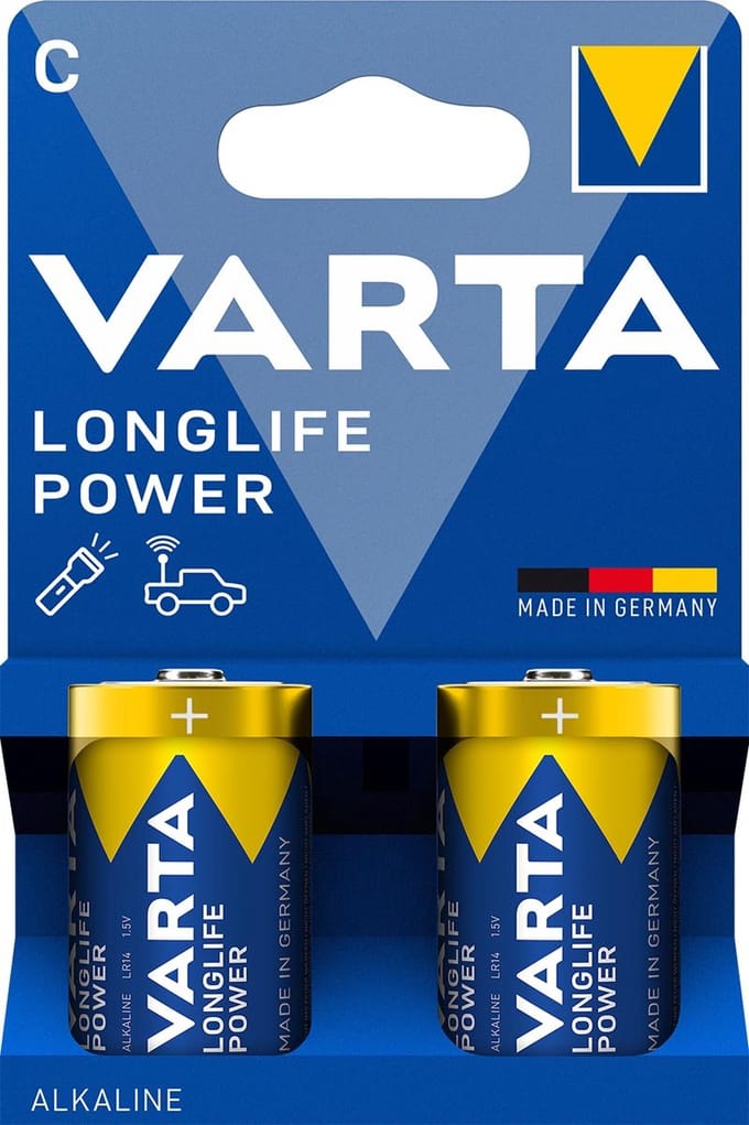 Varta Longlife Power C Alkaline Batterijen 12 Stuks